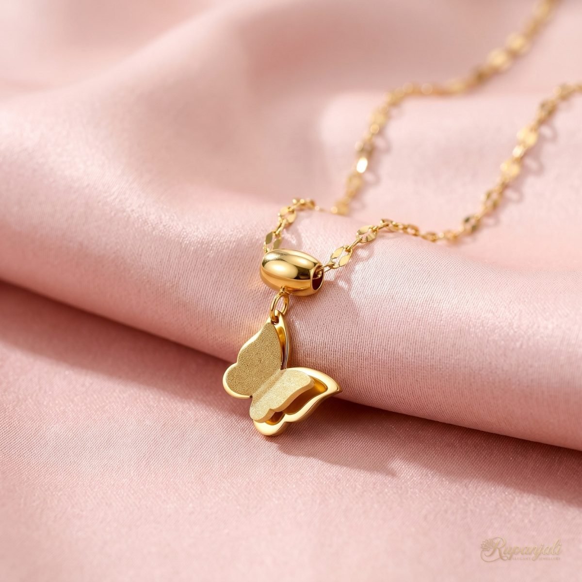 Matte Butterfly Necklace — Double Layer Pendant 4
