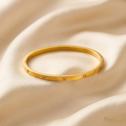 Flush Zircon Bangle — Slim Classic