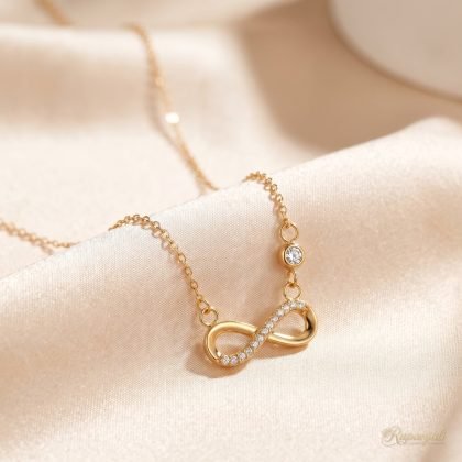 Gold Infinity Necklace with CZ — Forever Symbol Pendant