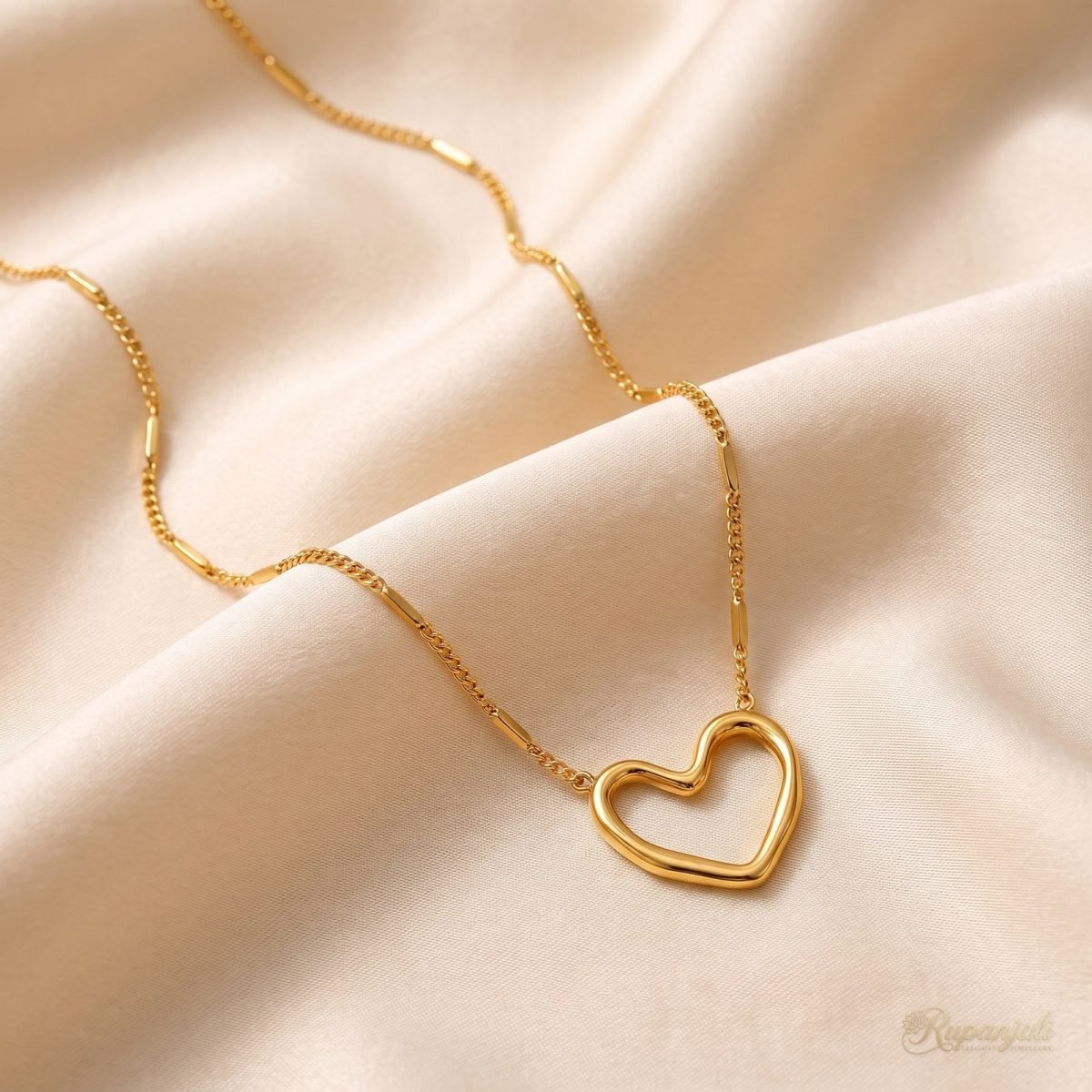 Gold Hollow Heart Necklace for Women — Dainty Clavicle Chain 1