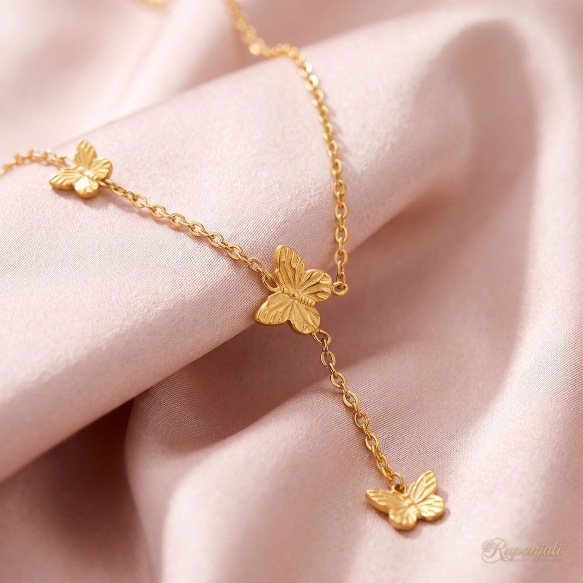 Butterfly Dance Tassel Necklace — Three Butterflies 4
