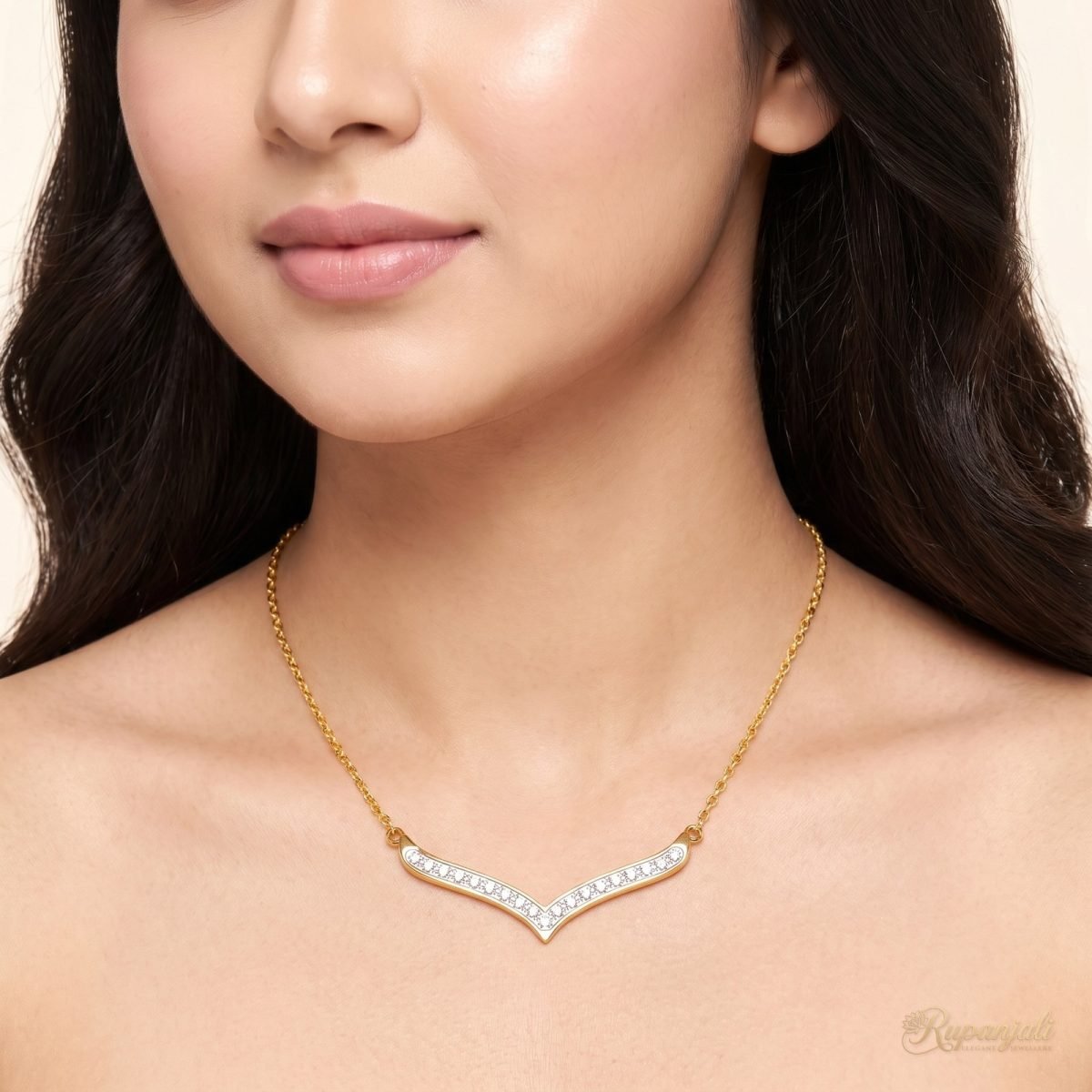 Crystal V Necklace — Wishbone Bar 5