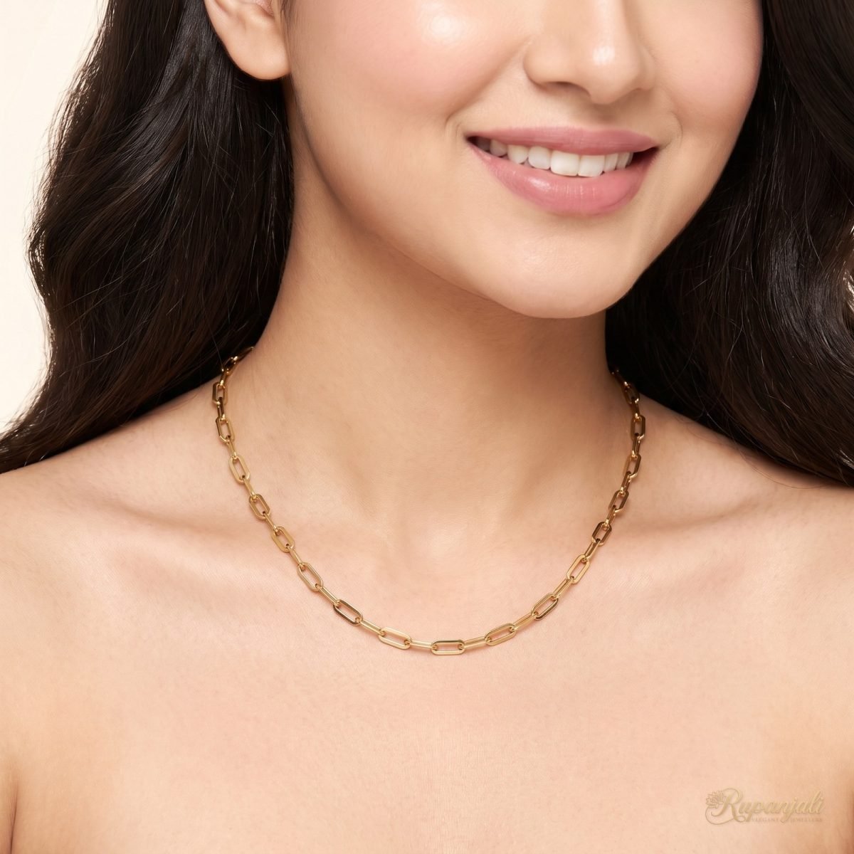 Gold Paperclip Chain Necklace for Women — Minimalist Link 5