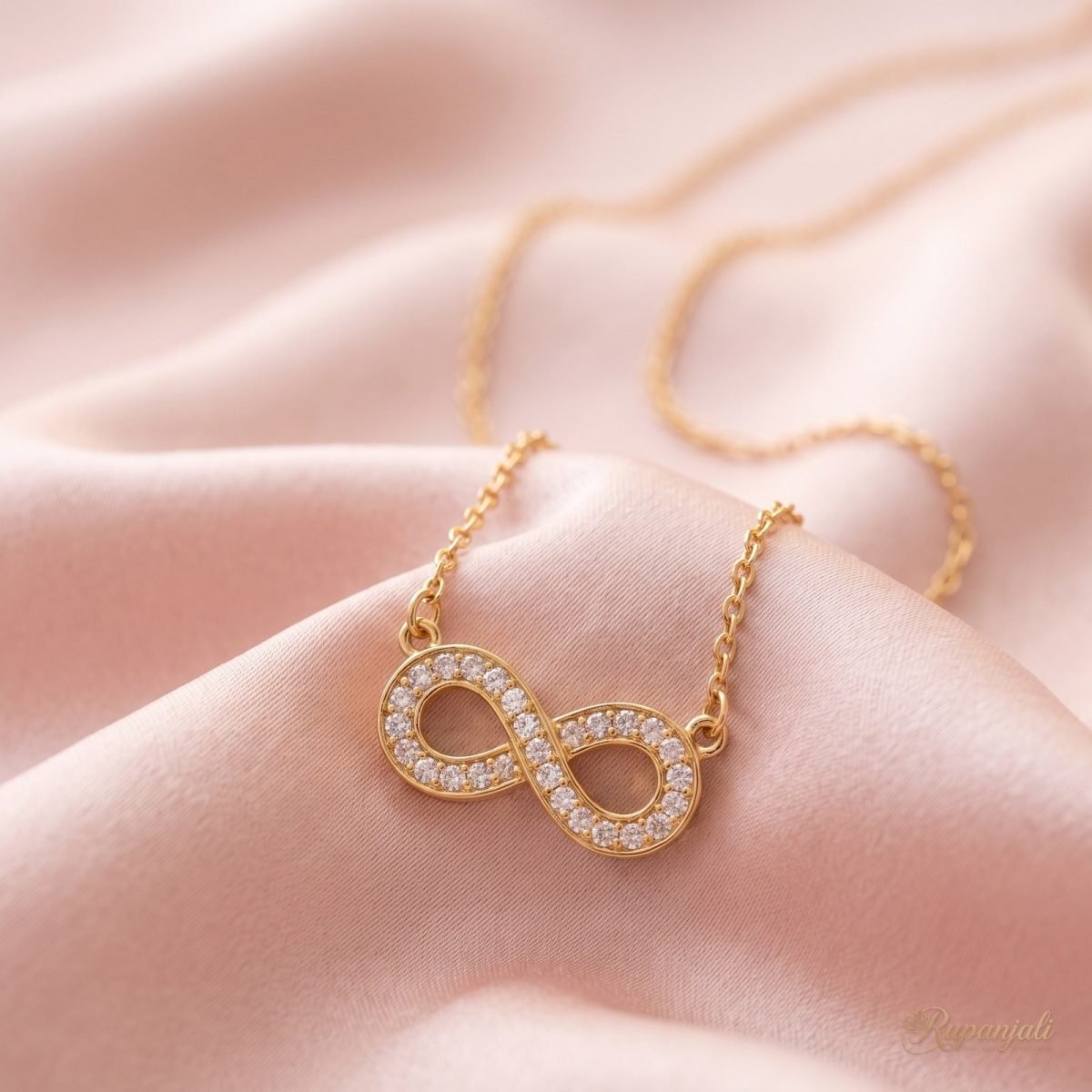 Pave Infinity Necklace — Full Sparkle Figure Eight 4