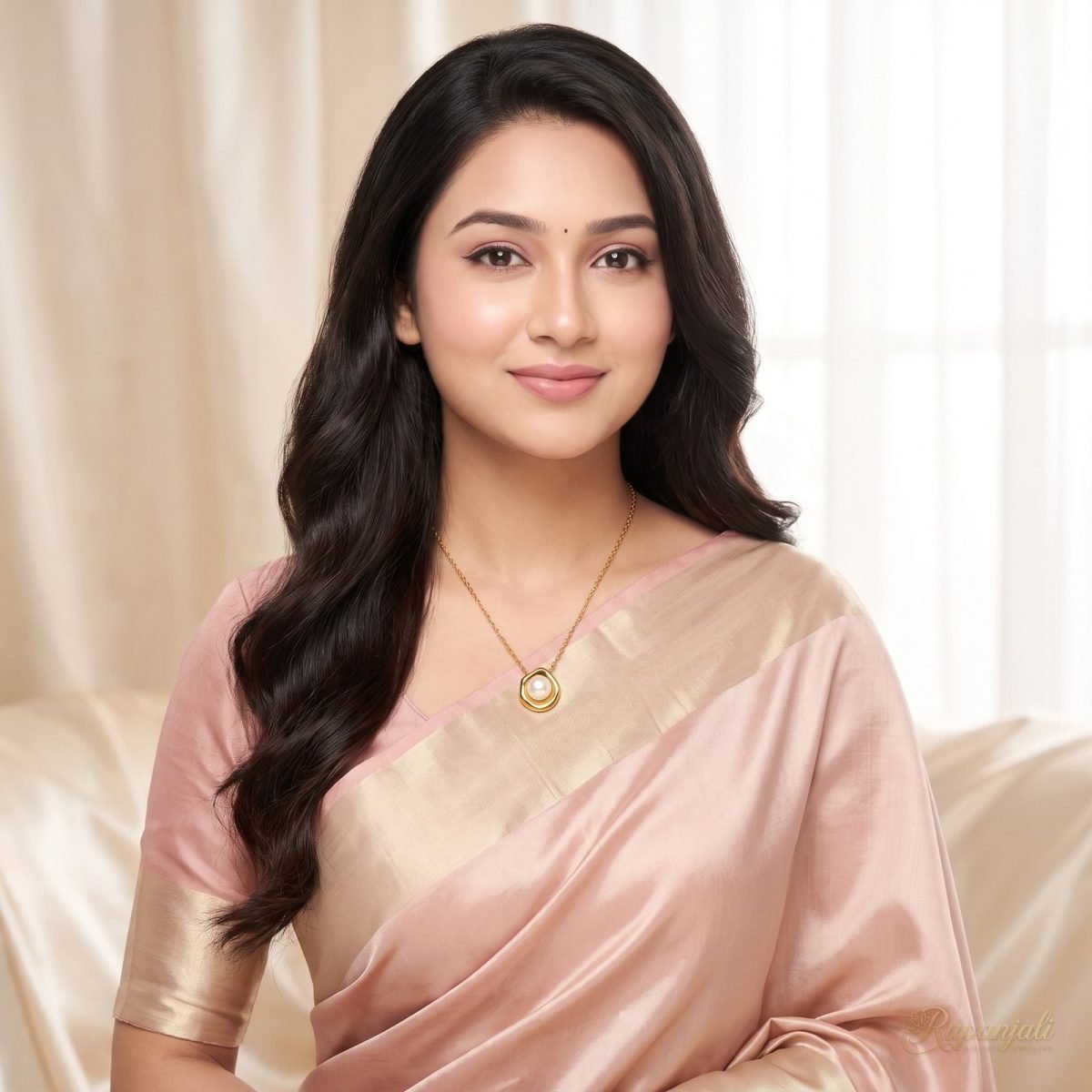 Gold Pearl Nest Pendant Necklace — Dainty Clavicle Chain 6