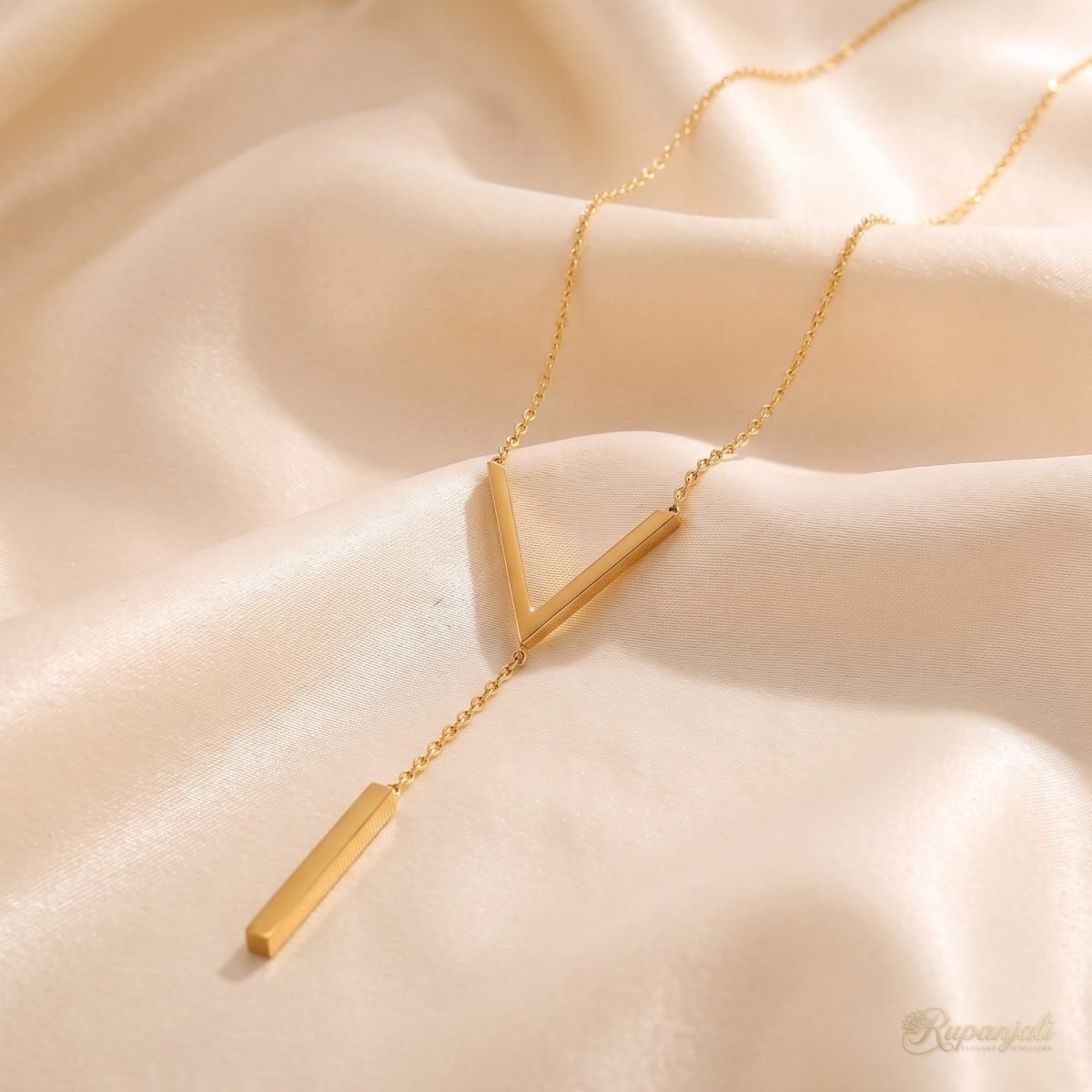 V Tassel Necklace — Minimal Lariat 1
