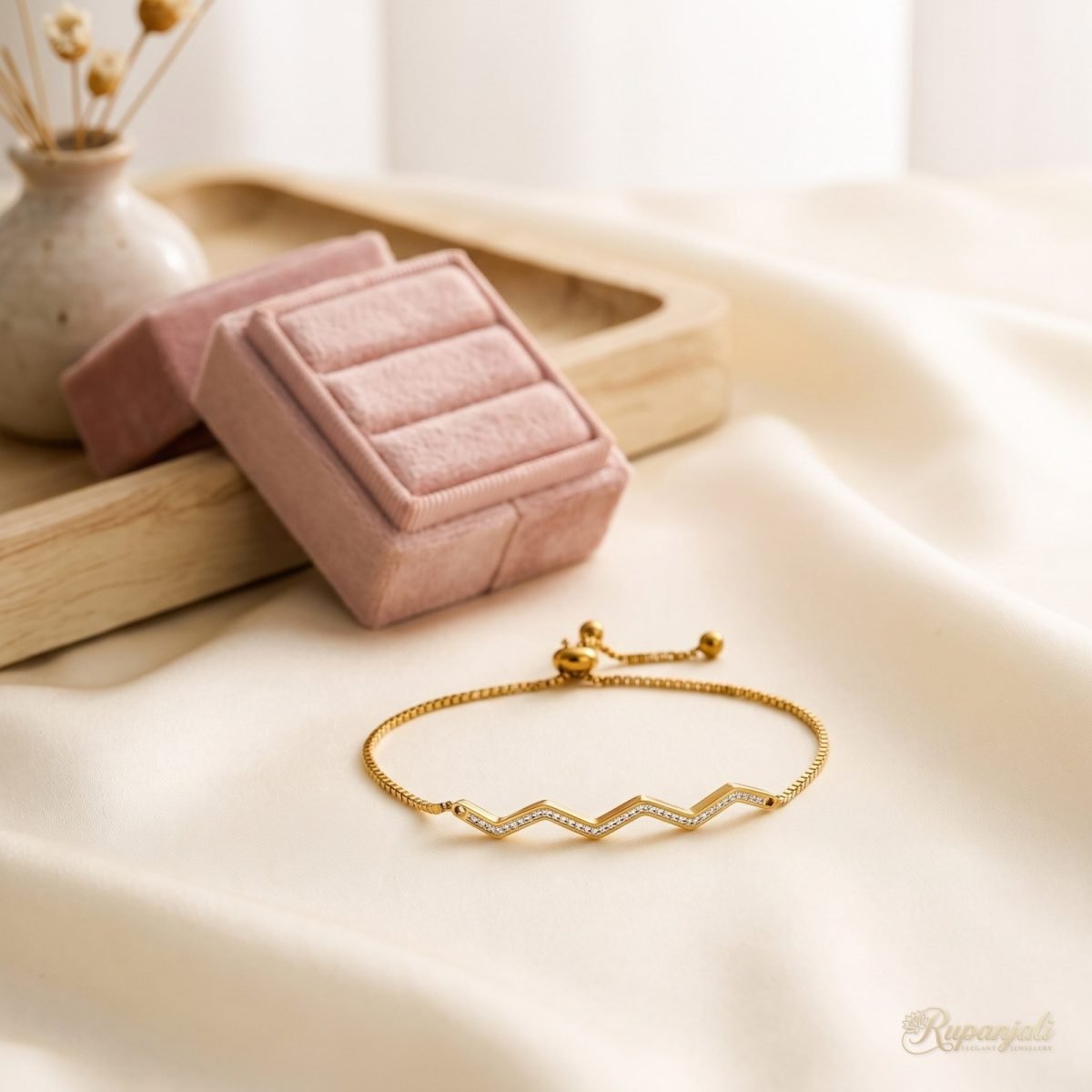 Zircon Wave Bracelet — Adjustable Slide 2