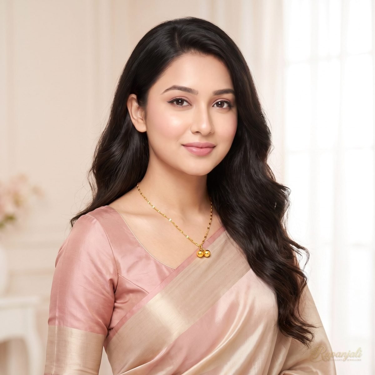 Gold Cherry Pendant Necklace — Twin Drops on Lip Chain 6