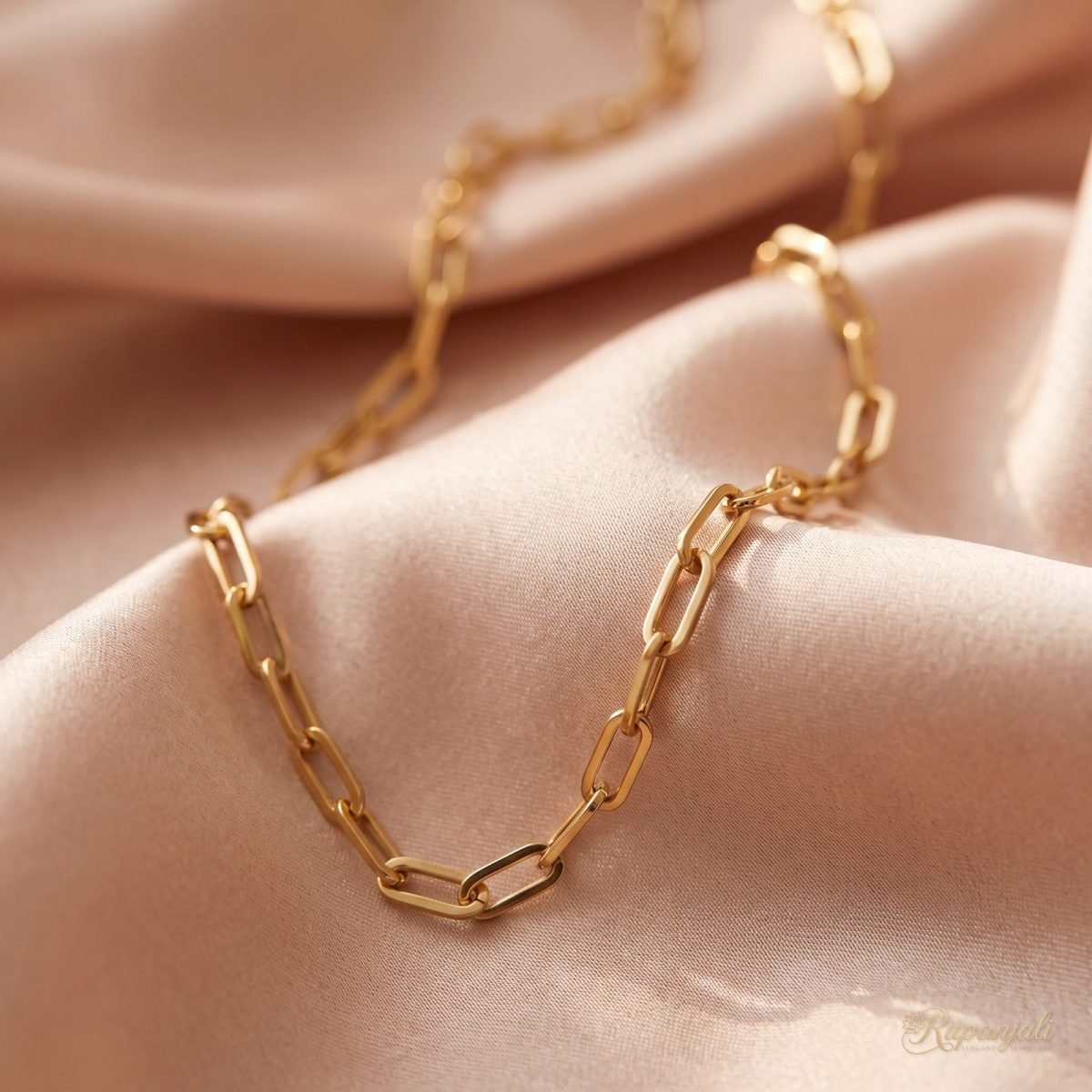 Gold Paperclip Chain Necklace for Women — Minimalist Link 4