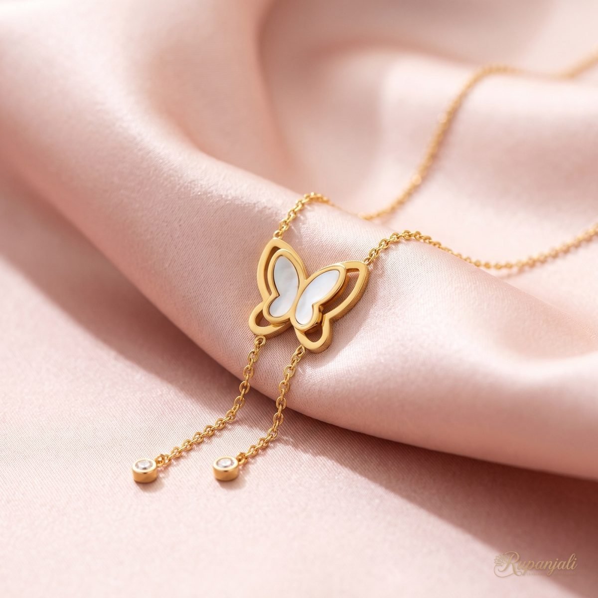 Shell Butterfly Tassel Necklace — Lariat Drop 4