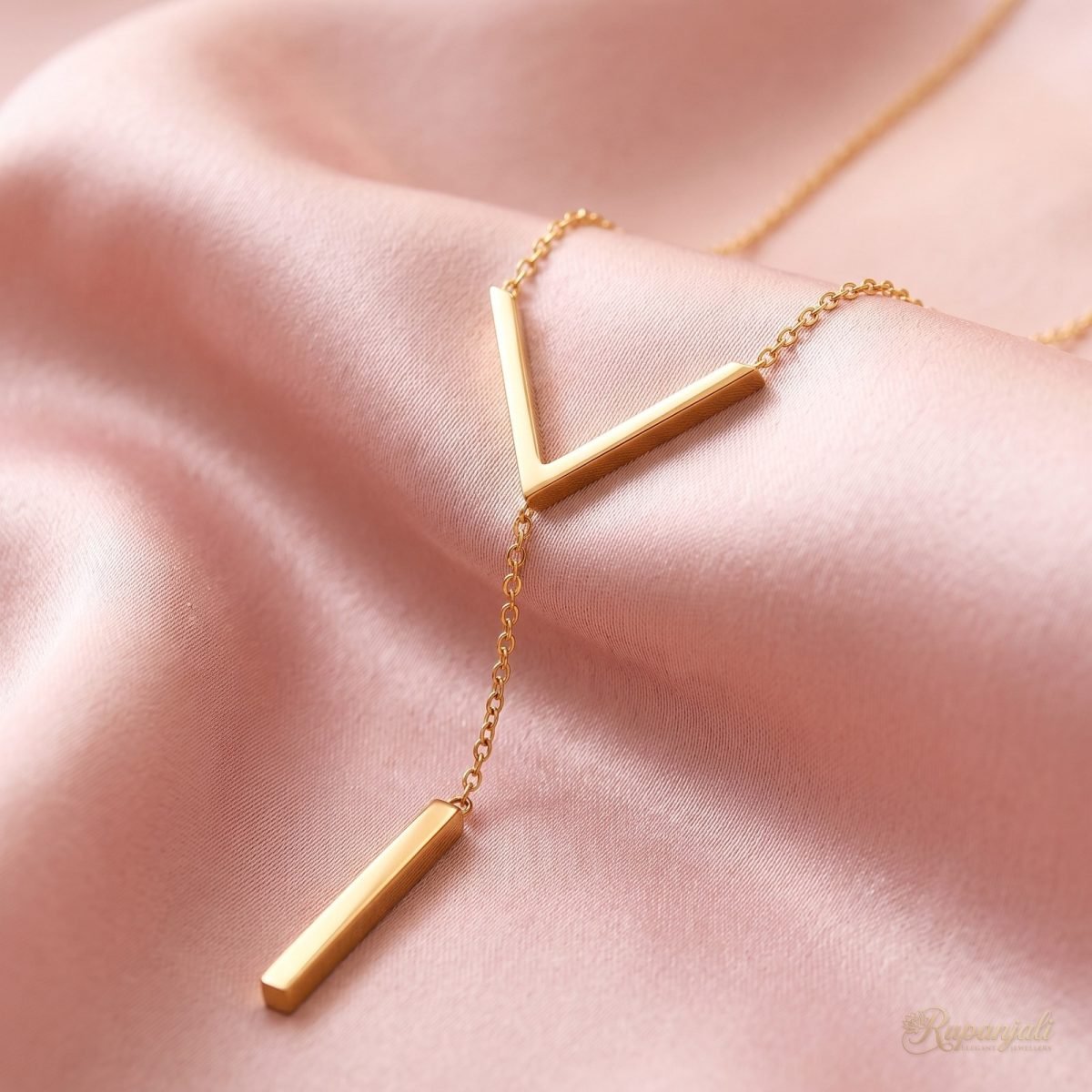 V Tassel Necklace — Minimal Lariat 4