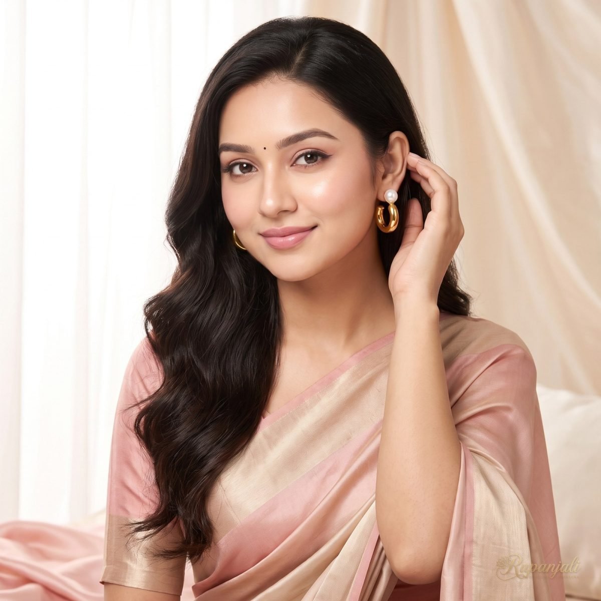 Gold Pearl C-Hoop Earrings for Women — Chunky Pearl Top 6