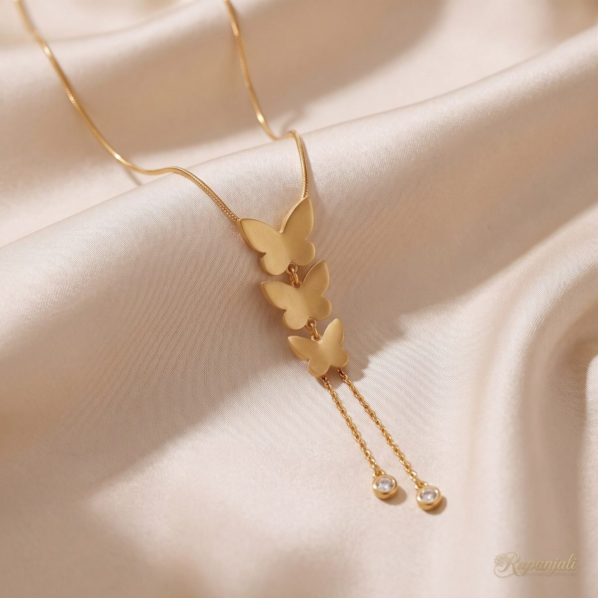 Butterfly Trio Necklace — Tassel Drop 1