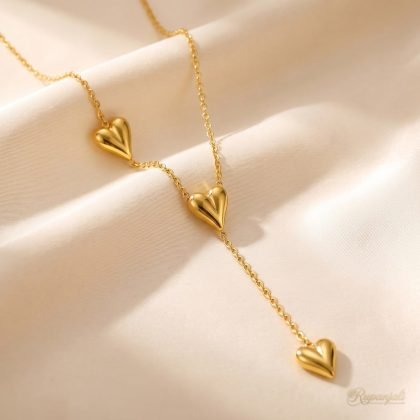 Peach Heart Tassel Necklace — Trio Drop