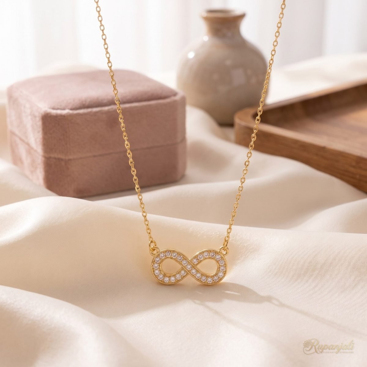 Pave Infinity Necklace — Full Sparkle Figure Eight 2