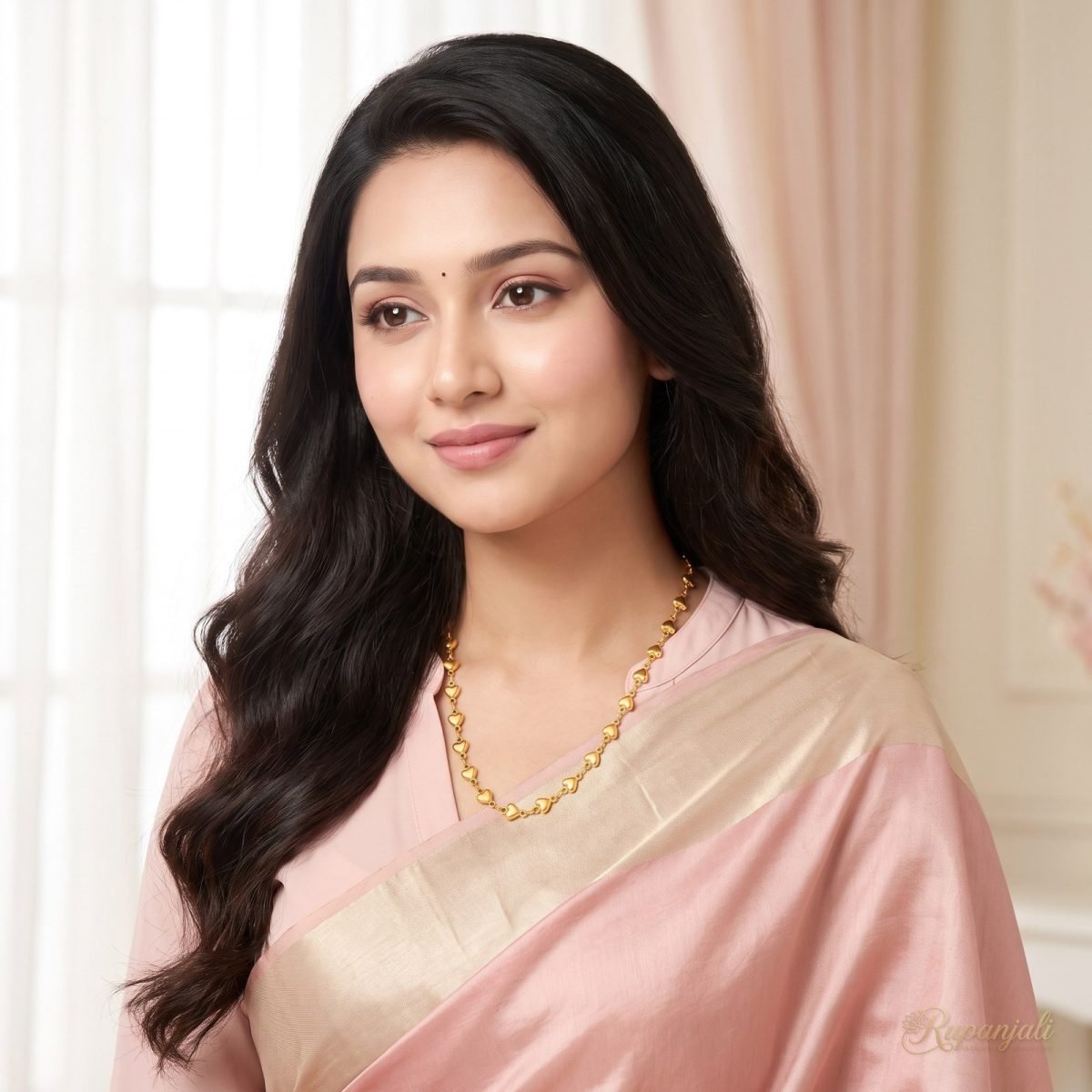 Gold Heart Link Chain Necklace — 18K Plated Linked Hearts 6