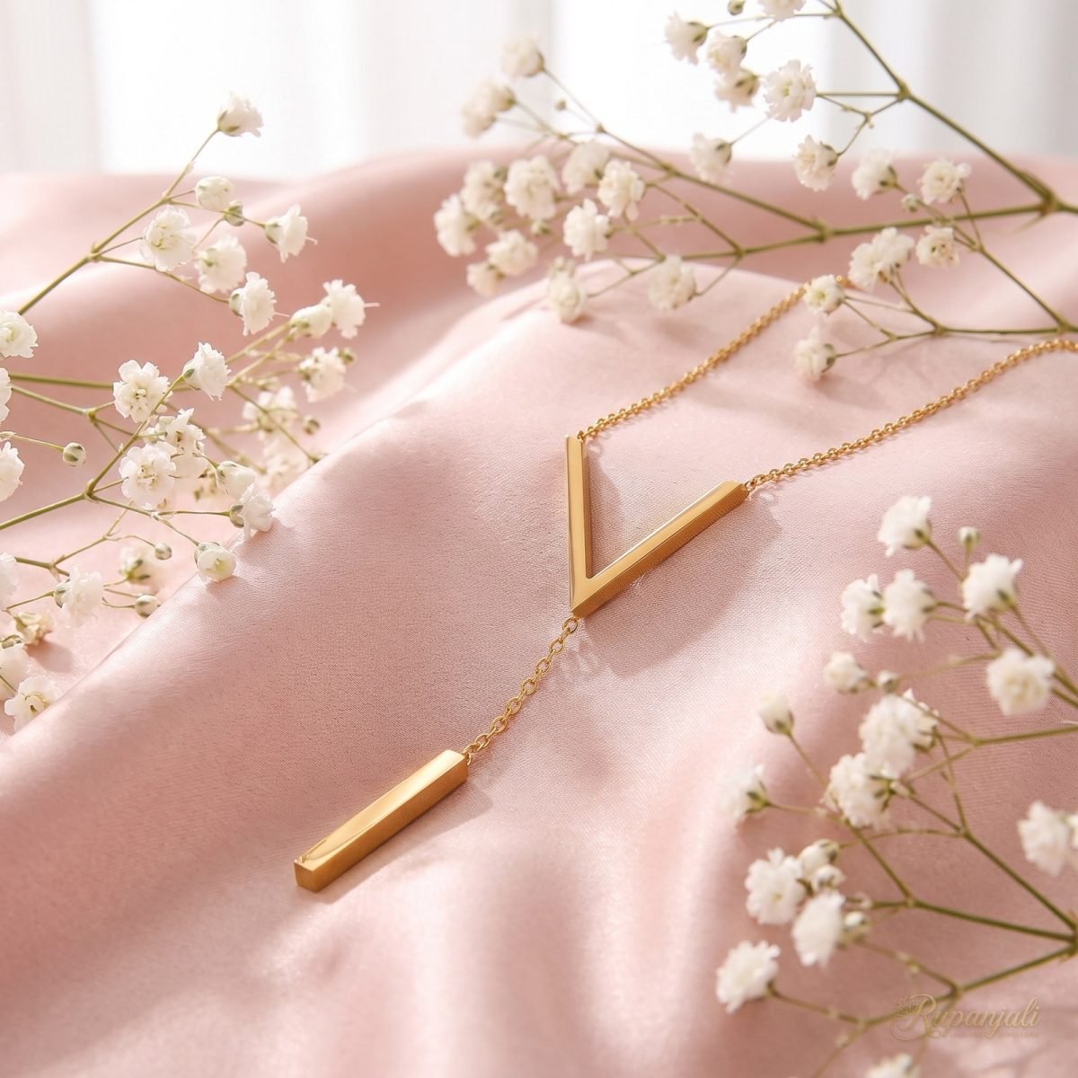 V Tassel Necklace — Minimal Lariat 3