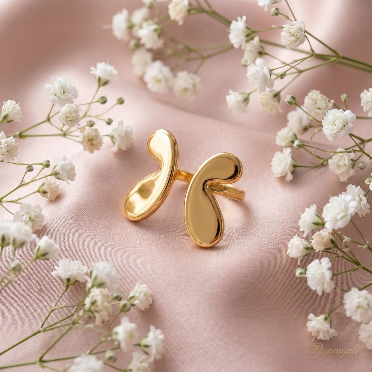 Gold Bow Wing Open Ring for Women — Sculptural Statement 3