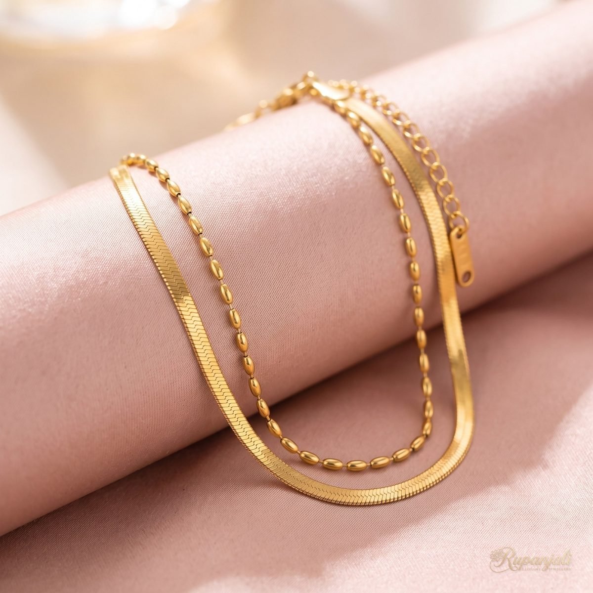 Double Layer Bracelet — Snake & Bead 4