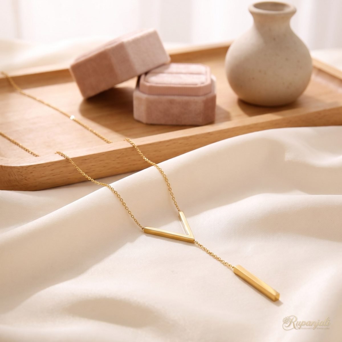 V Tassel Necklace — Minimal Lariat 2