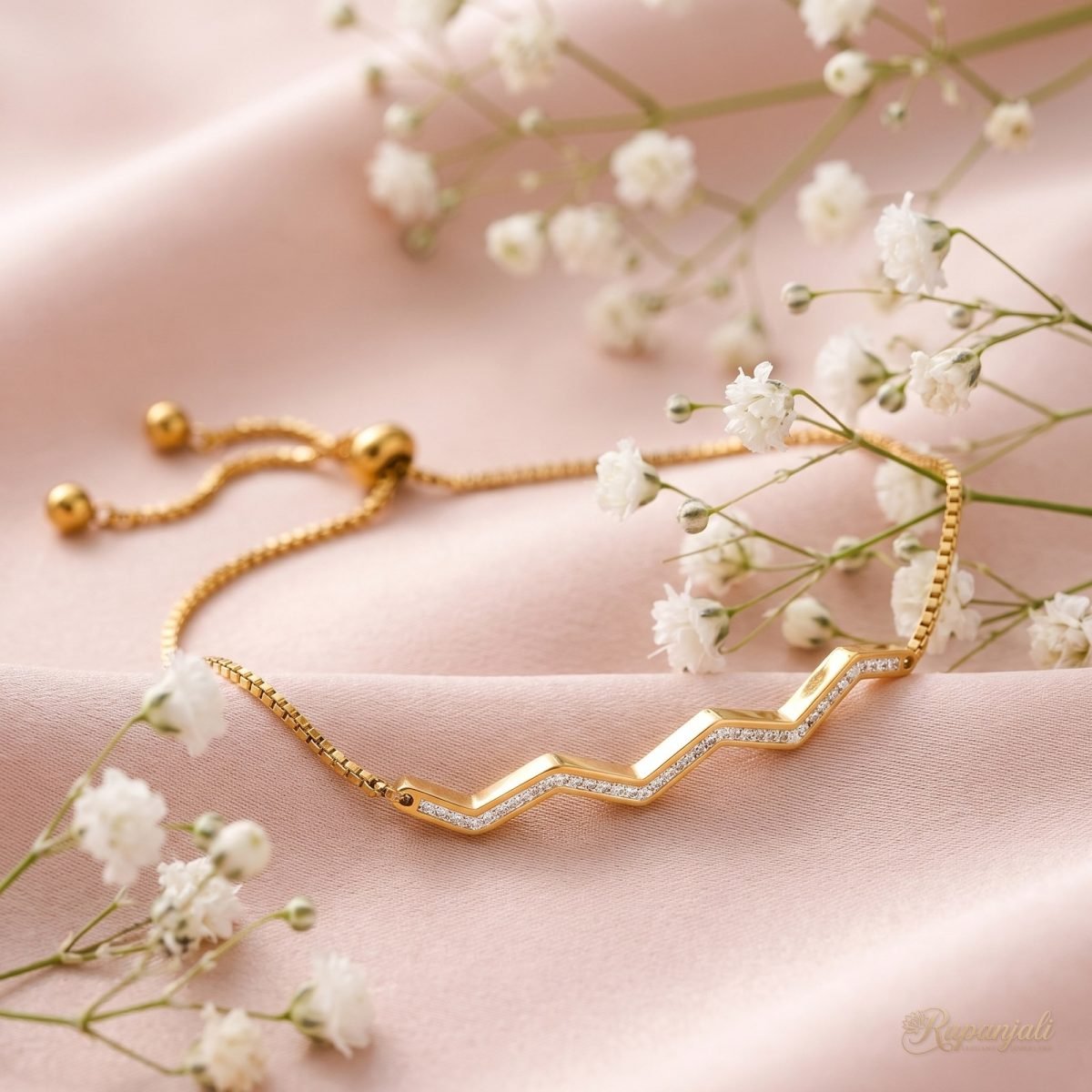 Zircon Wave Bracelet — Adjustable Slide 3