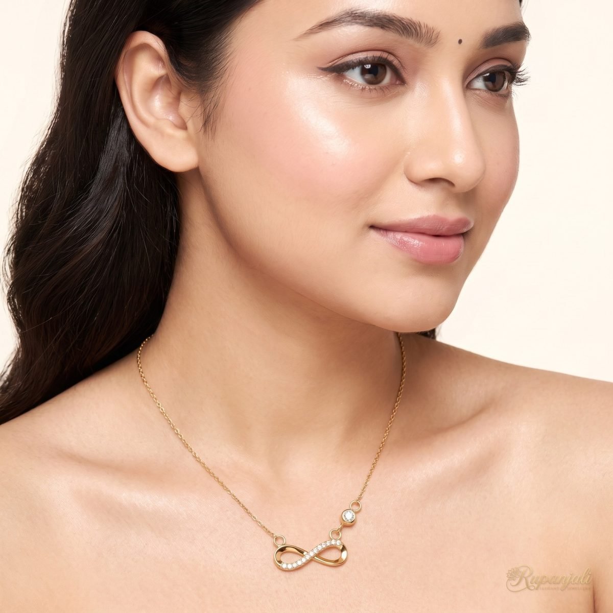 Gold Infinity Necklace with CZ — Forever Symbol Pendant 5