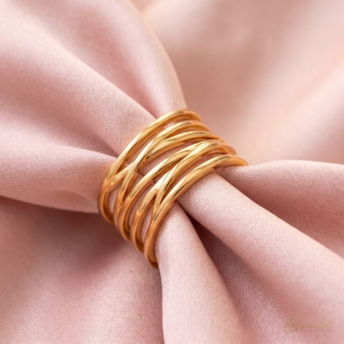 Gold Irregular Coil Open Ring — Airy Wire Lattice 4