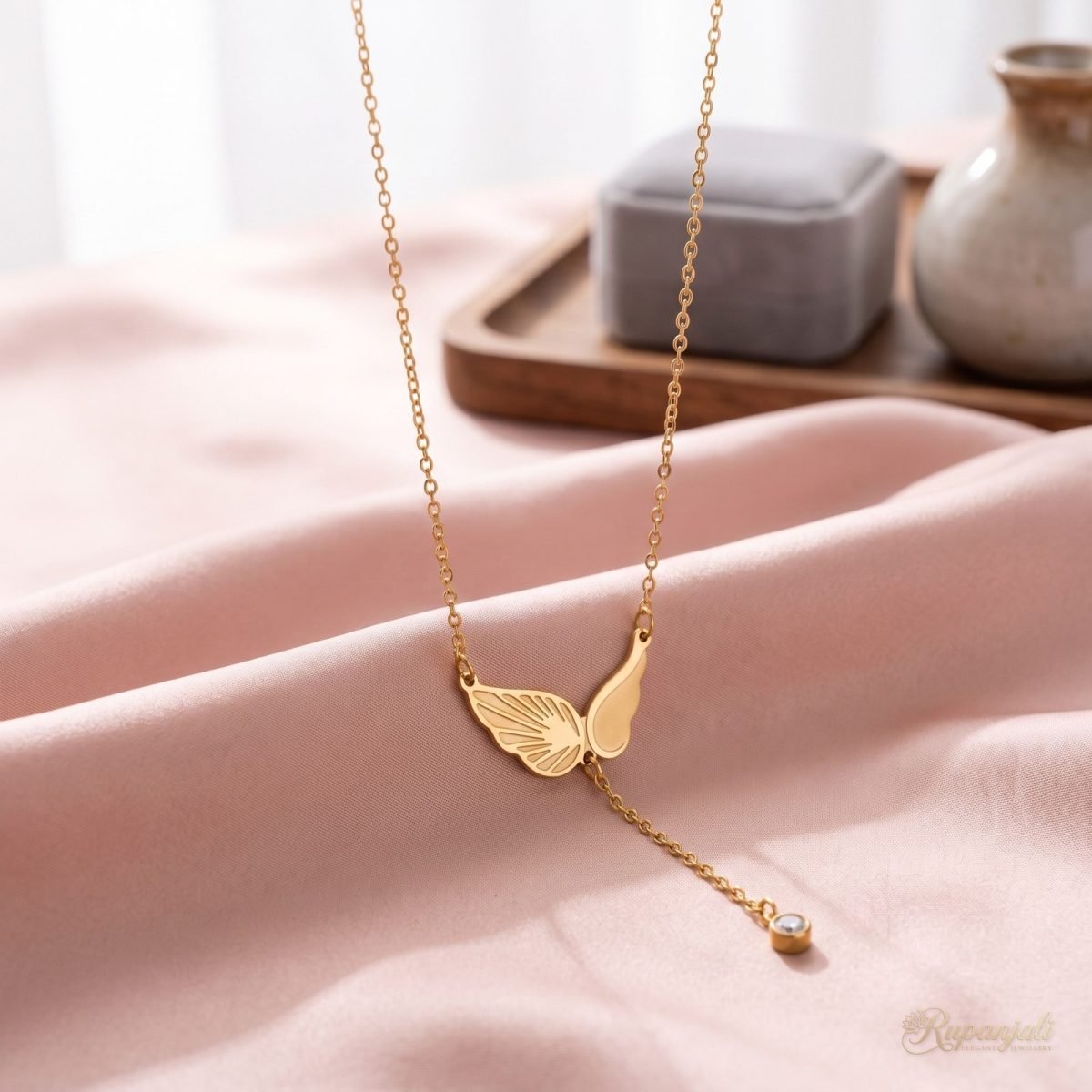 Angel Wing Tassel Necklace — Single Drop 2