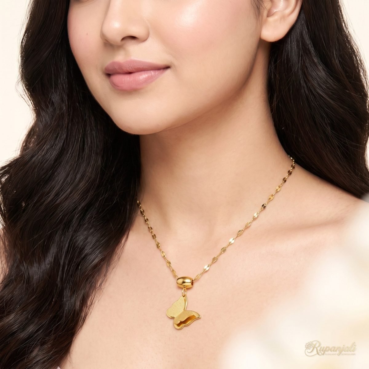 Matte Butterfly Necklace — Double Layer Pendant 5