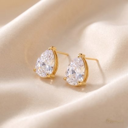 Pear Zircon Stud Earrings — Water Drop