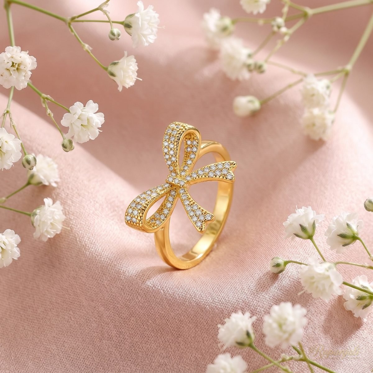 Pave Bow Ring — Sparkling Ribbon Knot 3
