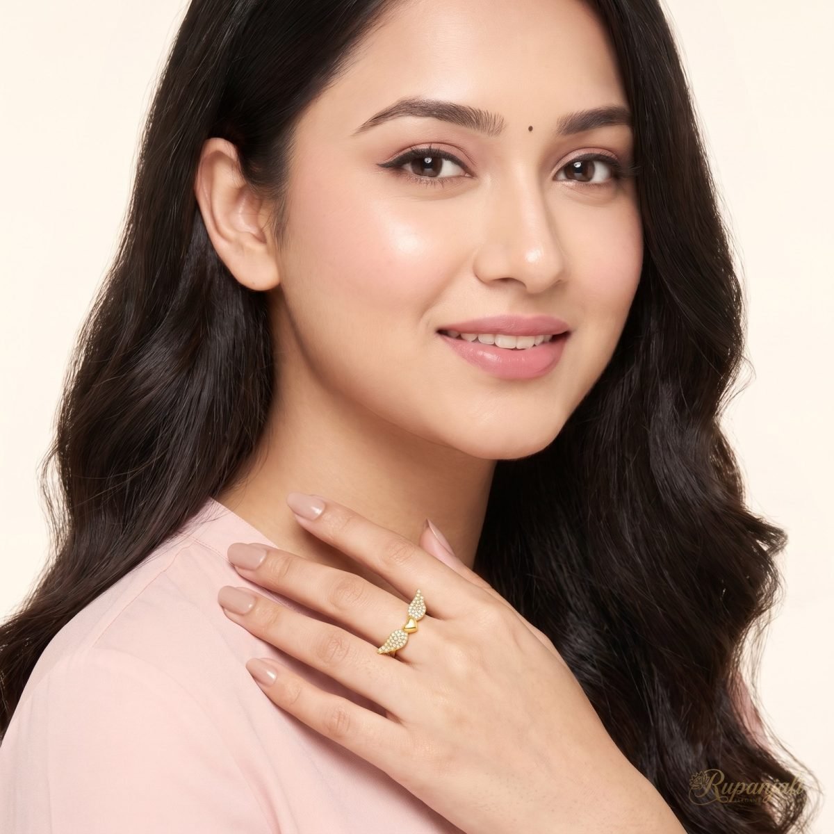 Angel Wings Heart Ring — Winged Pave Love 5