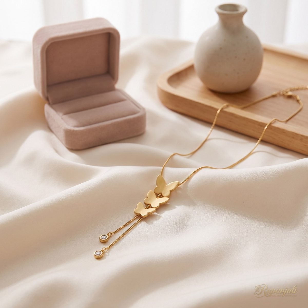 Butterfly Trio Necklace — Tassel Drop 2