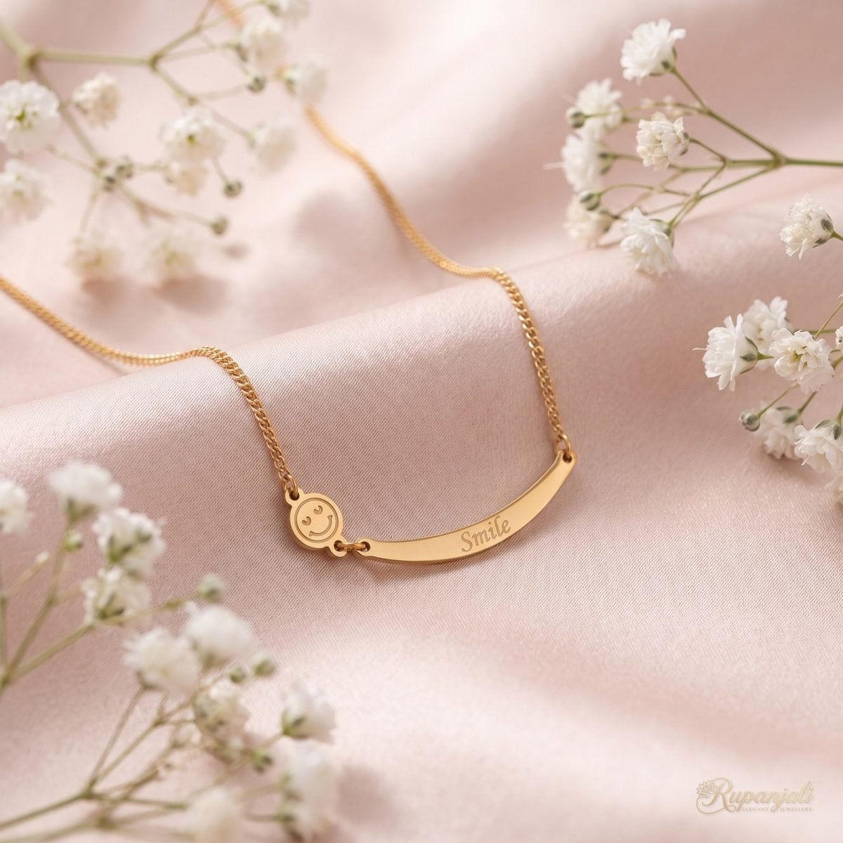 Smile Bar Necklace — Smiley Charm 3