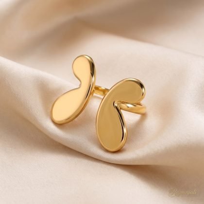 Gold Bow Wing Open Ring for Women — Sculptural Statement