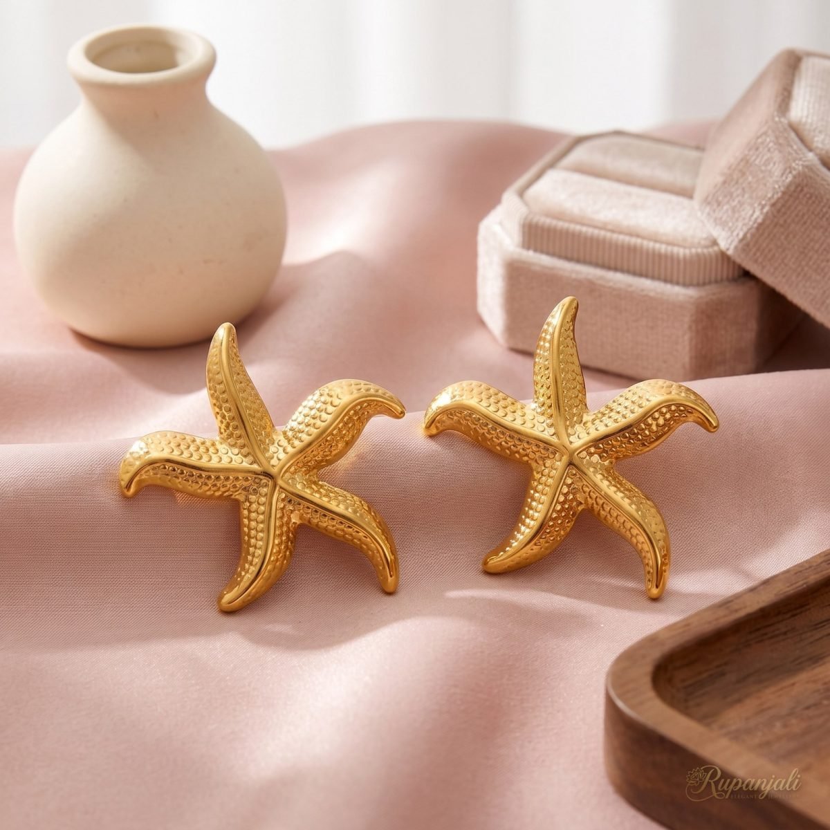 Gold Starfish Stud Earrings for Women — Sea Star Statement 2