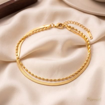 Double Layer Bracelet — Snake & Bead