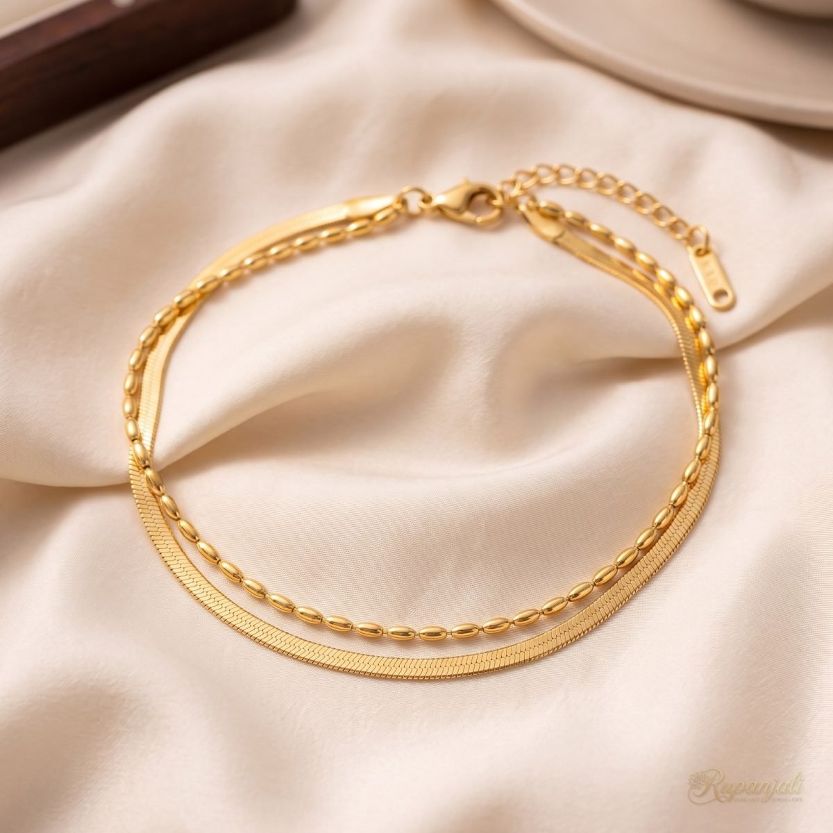 Double Layer Bracelet — Snake & Bead 1