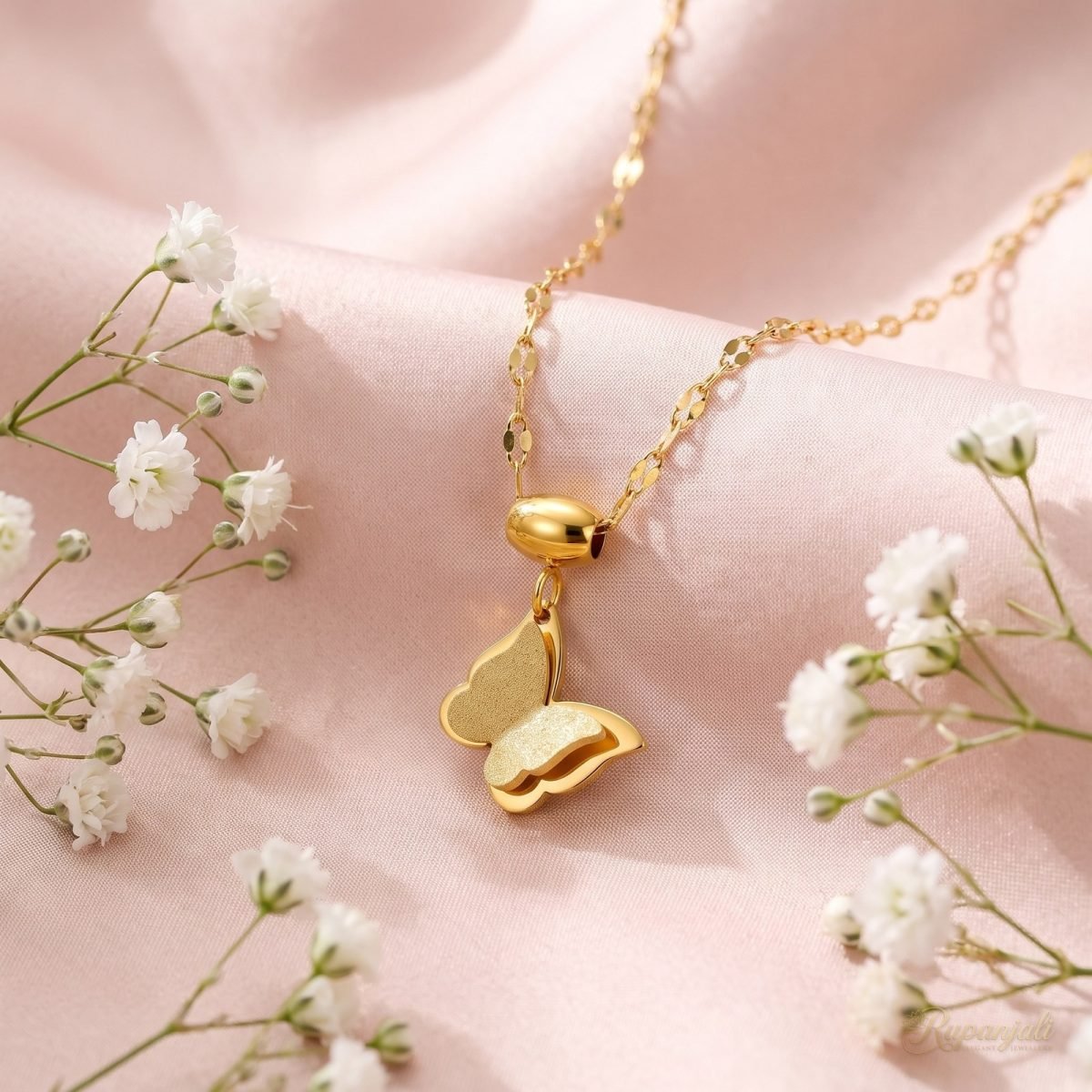 Matte Butterfly Necklace — Double Layer Pendant 3