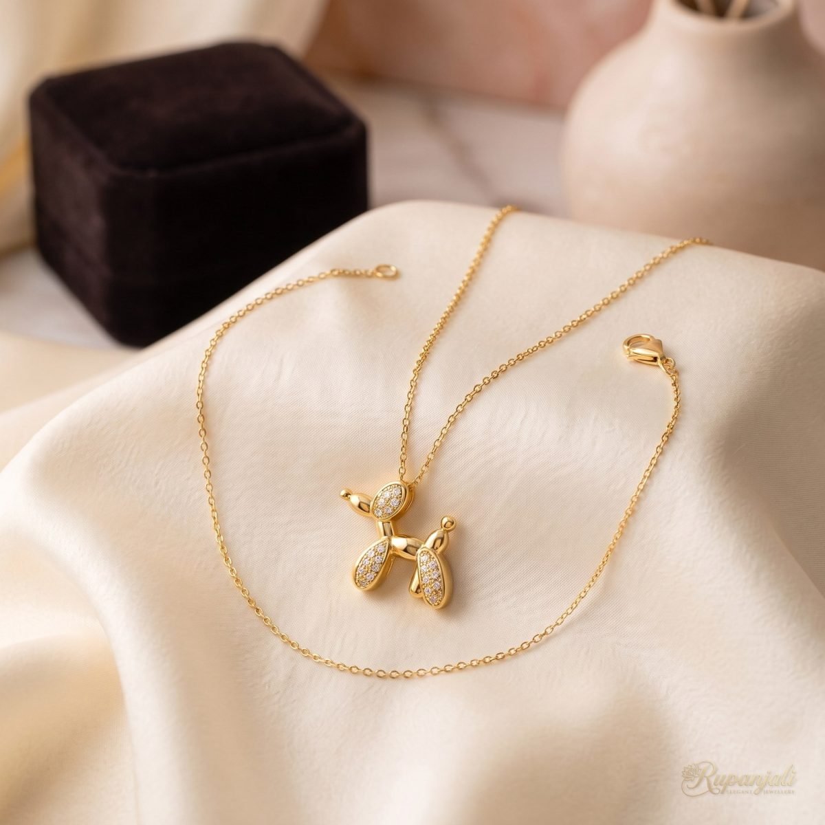 Balloon Dog Necklace — Micro Zircon Puppy Charm 2