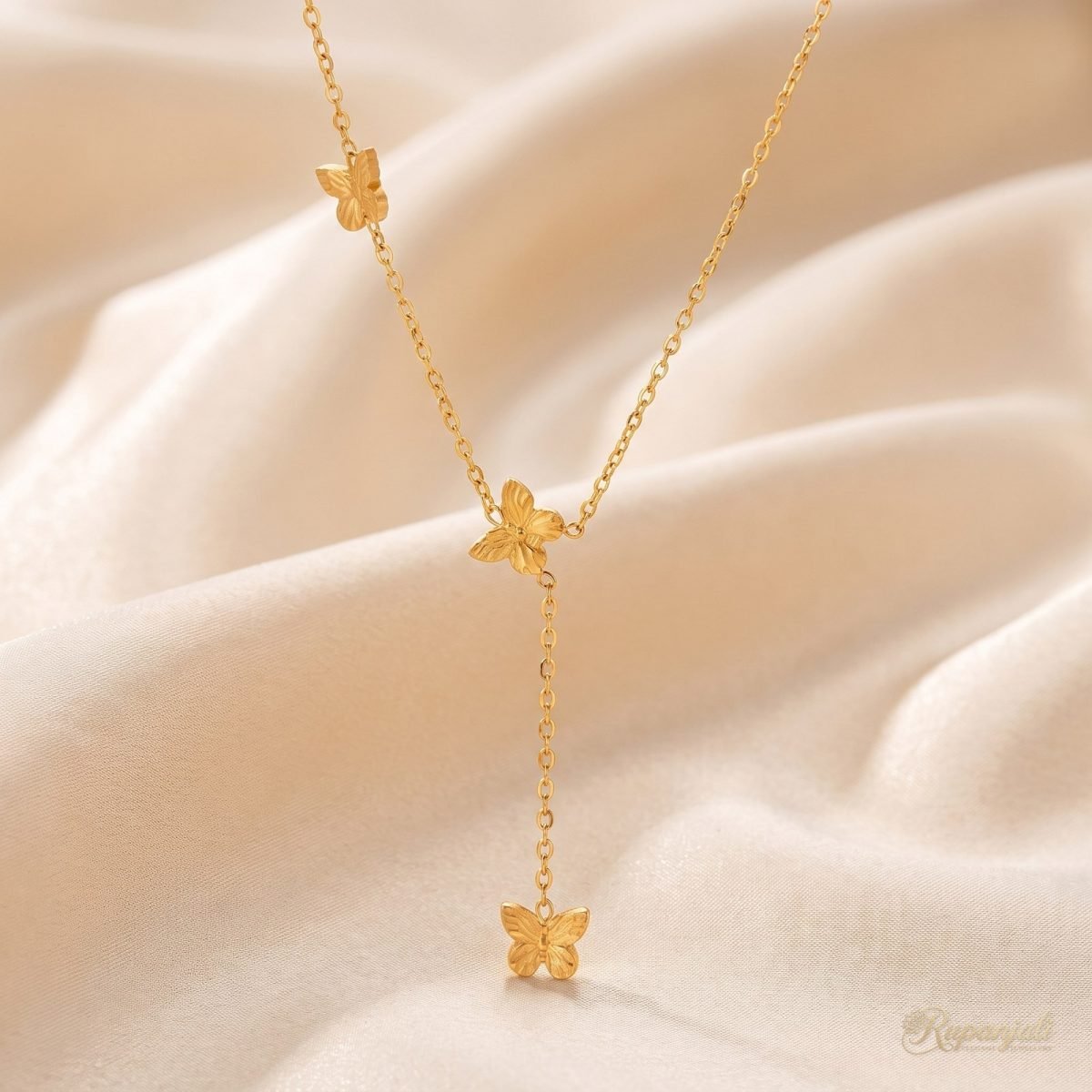 Butterfly Dance Tassel Necklace — Three Butterflies 1