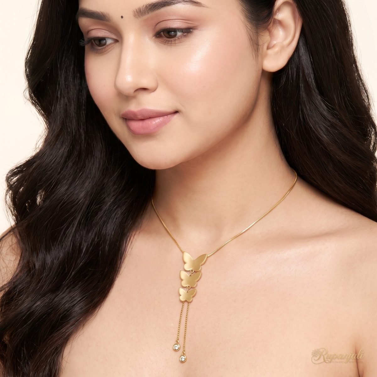 Butterfly Trio Necklace — Tassel Drop 5