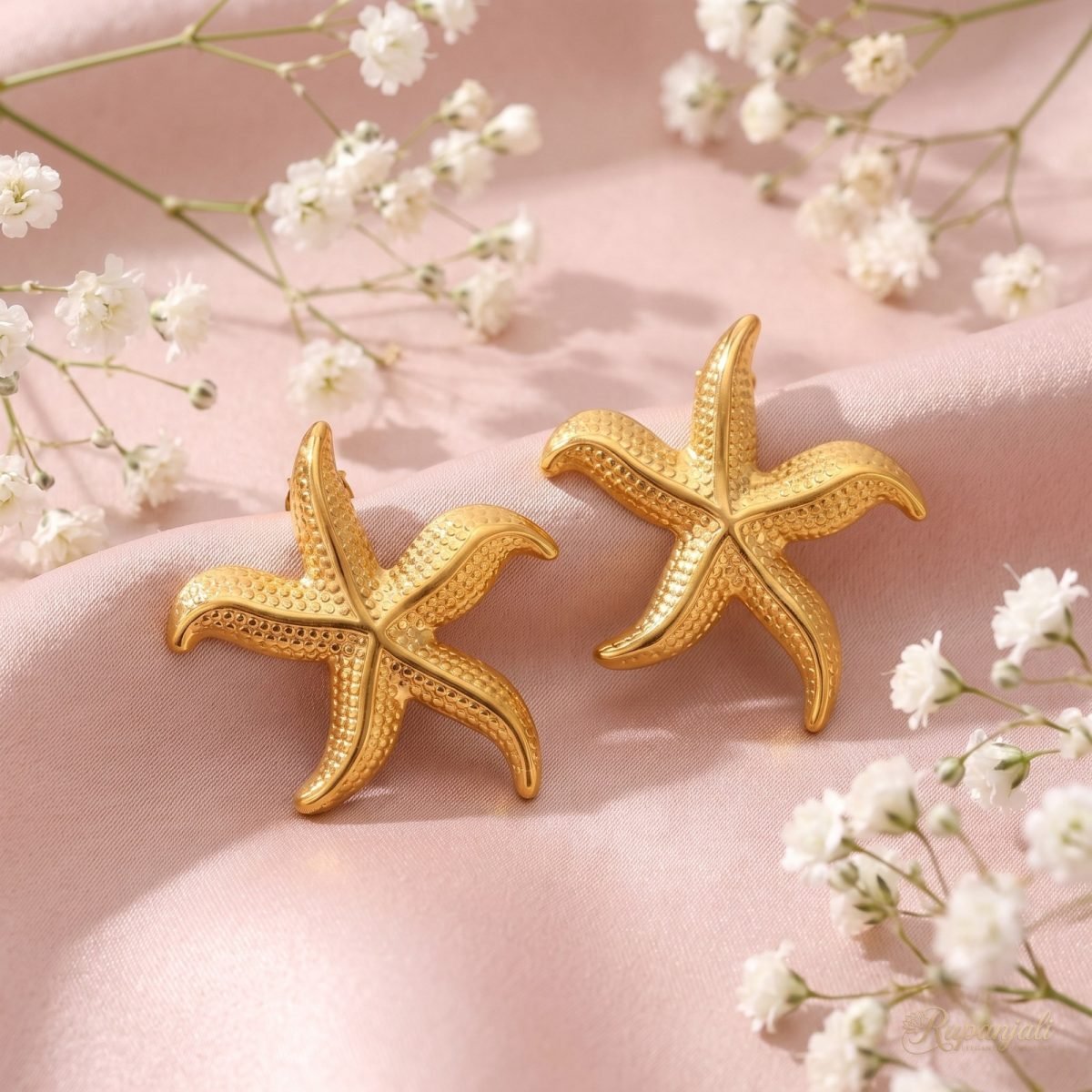 Gold Starfish Stud Earrings for Women — Sea Star Statement 3