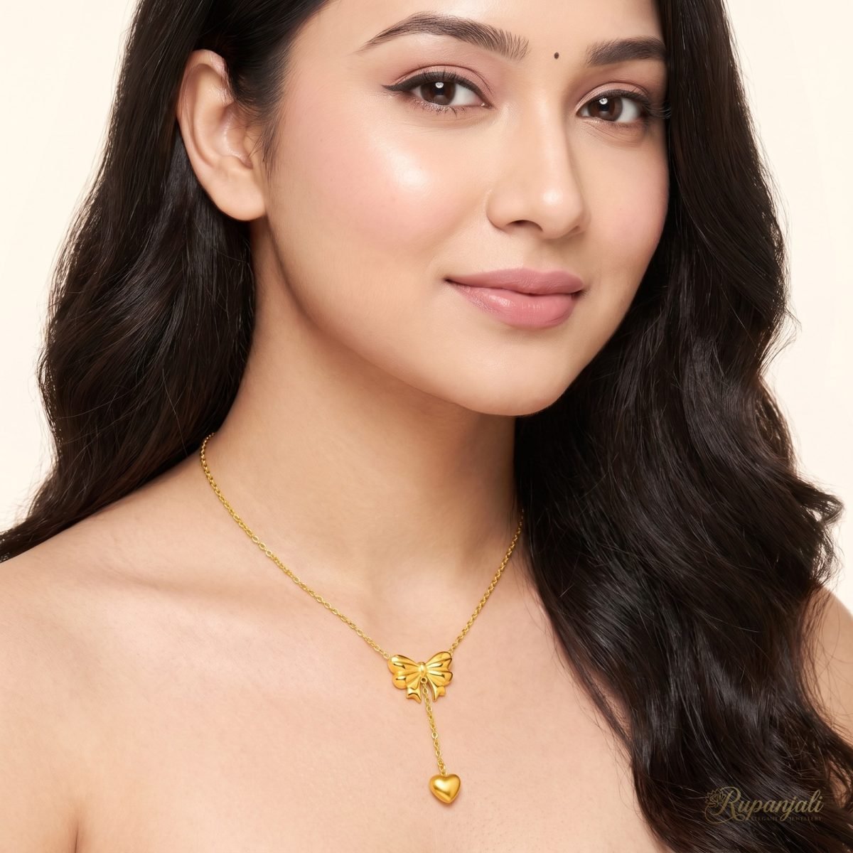 Princess Bow Necklace — Heart Drop 5