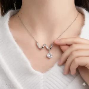 The Willow Fan Diamond Cut Necklace - Image 5