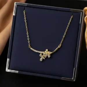 Dewdrop Petal Diamond Cut Necklace - Image 4