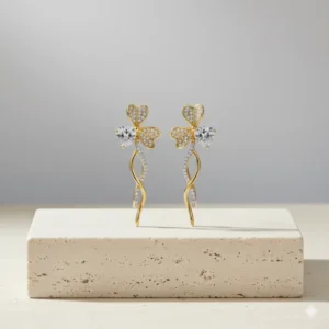 Floral Beam Stainless Steel Ear Ring - Image 3