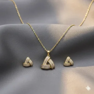 Nomad Knot Necklace & Ear Ring Set - Image 2