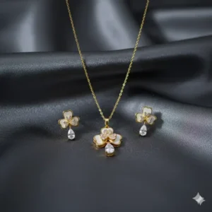 Fern Filigree Necklace & Ear Ring Set - Image 2