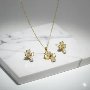 Fern Filigree Necklace & Ear Ring Set - Image 4